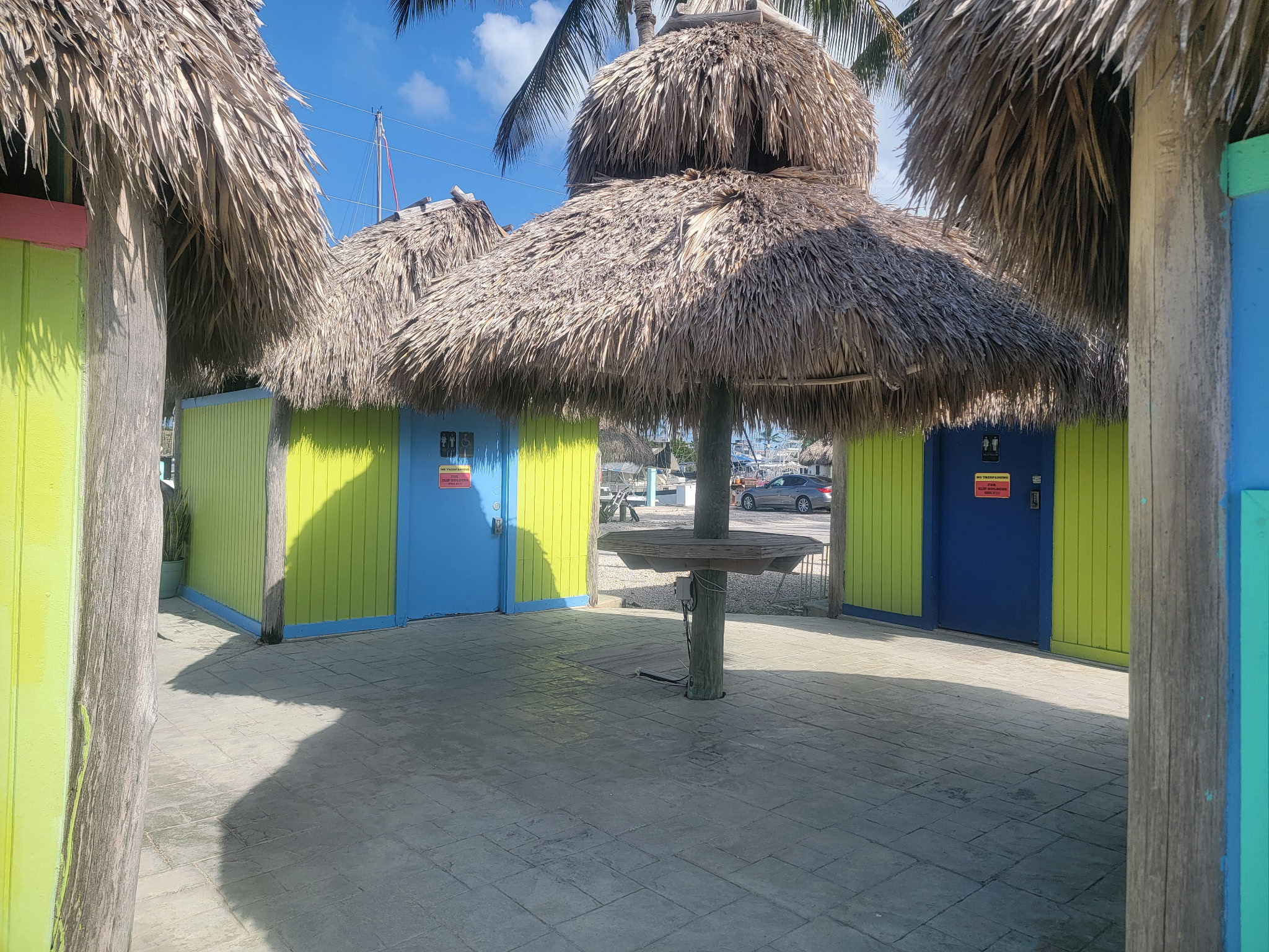 Restrooms, showers, and laundry available.